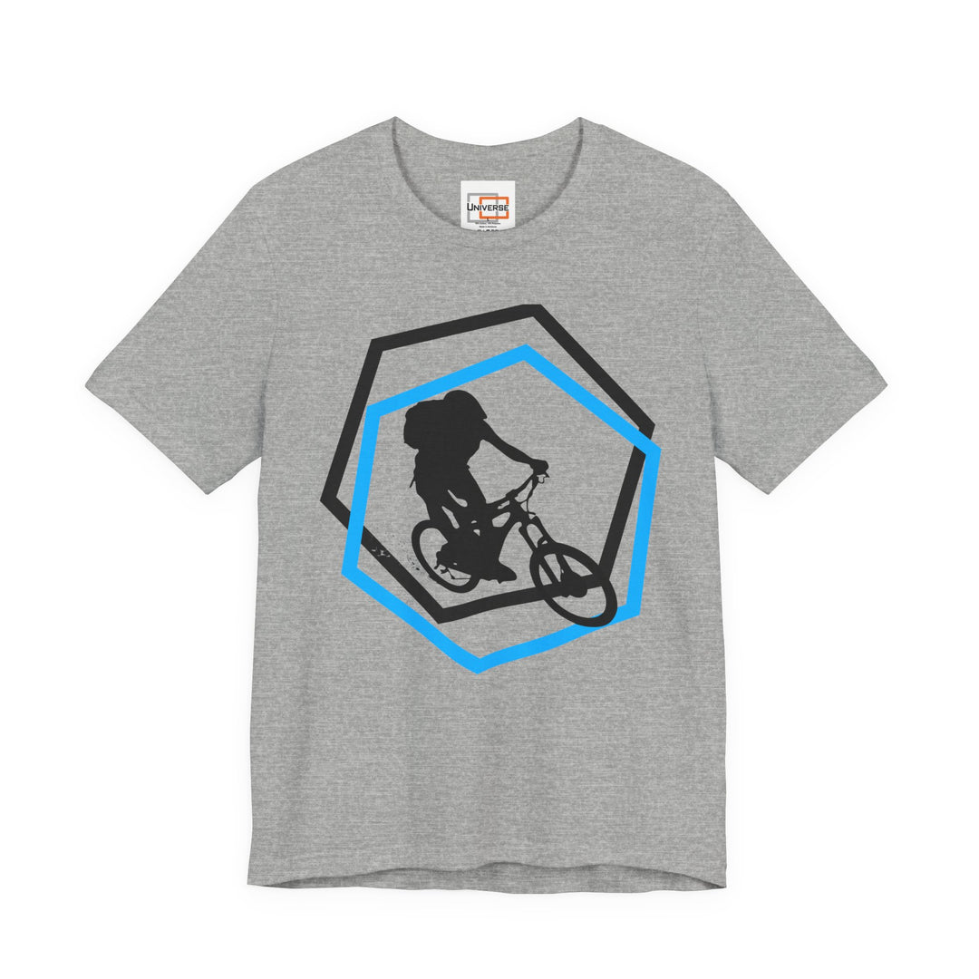 Minimal Mountain Biker Light — Unisex Graphic Tee | Universe
