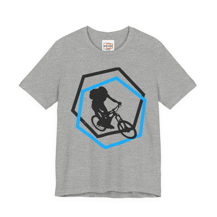 Minimal Mountain Biker Light — Unisex Graphic Tee | Universe