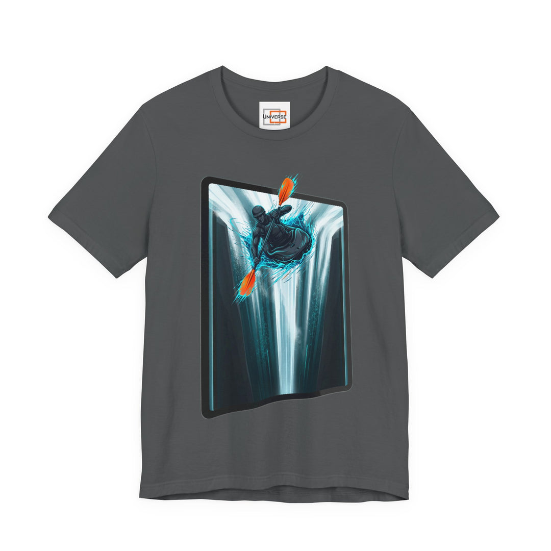 Kayak Waterfall Portal — Unisex Graphic Tee | Universe