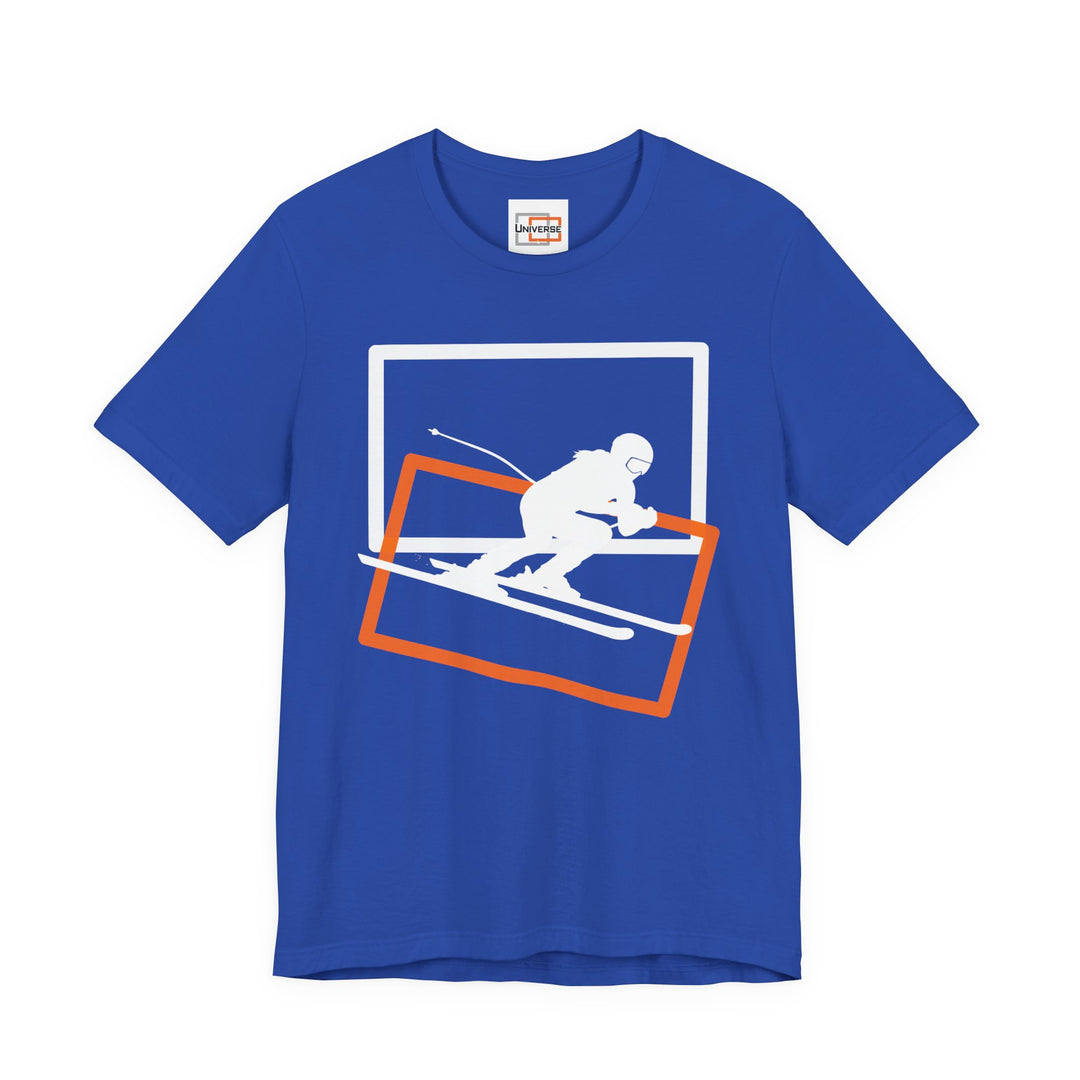 Minimal Speed Skier Dark — Unisex Graphic Tee | Universe