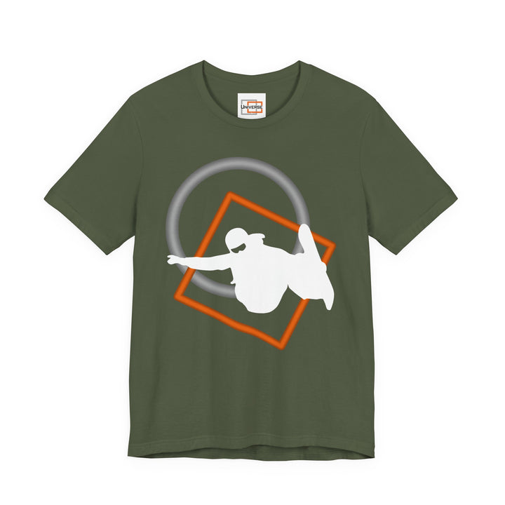 Minimal Snowboarder Dark — Unisex Graphic Tee | Universe