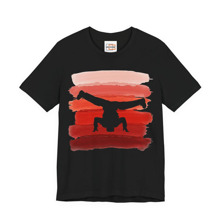 Vintage Breakdancer Red Stripes — Unisex Graphic Tee | Universe