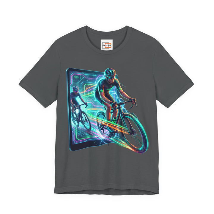 Neon Cyclist Portal— Unisex Graphic Tee | Universe