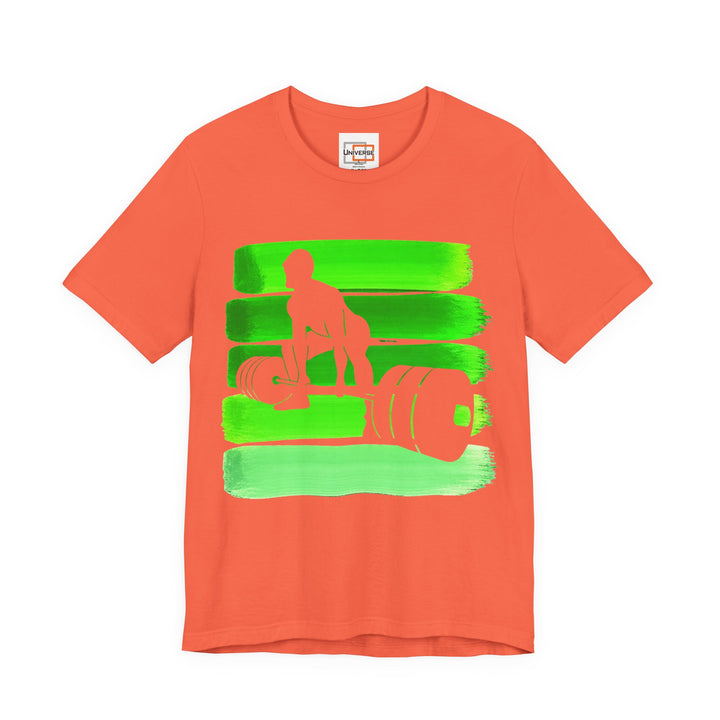 Vintage Deadlift Green Stripes — Unisex Graphic Tee | Universe
