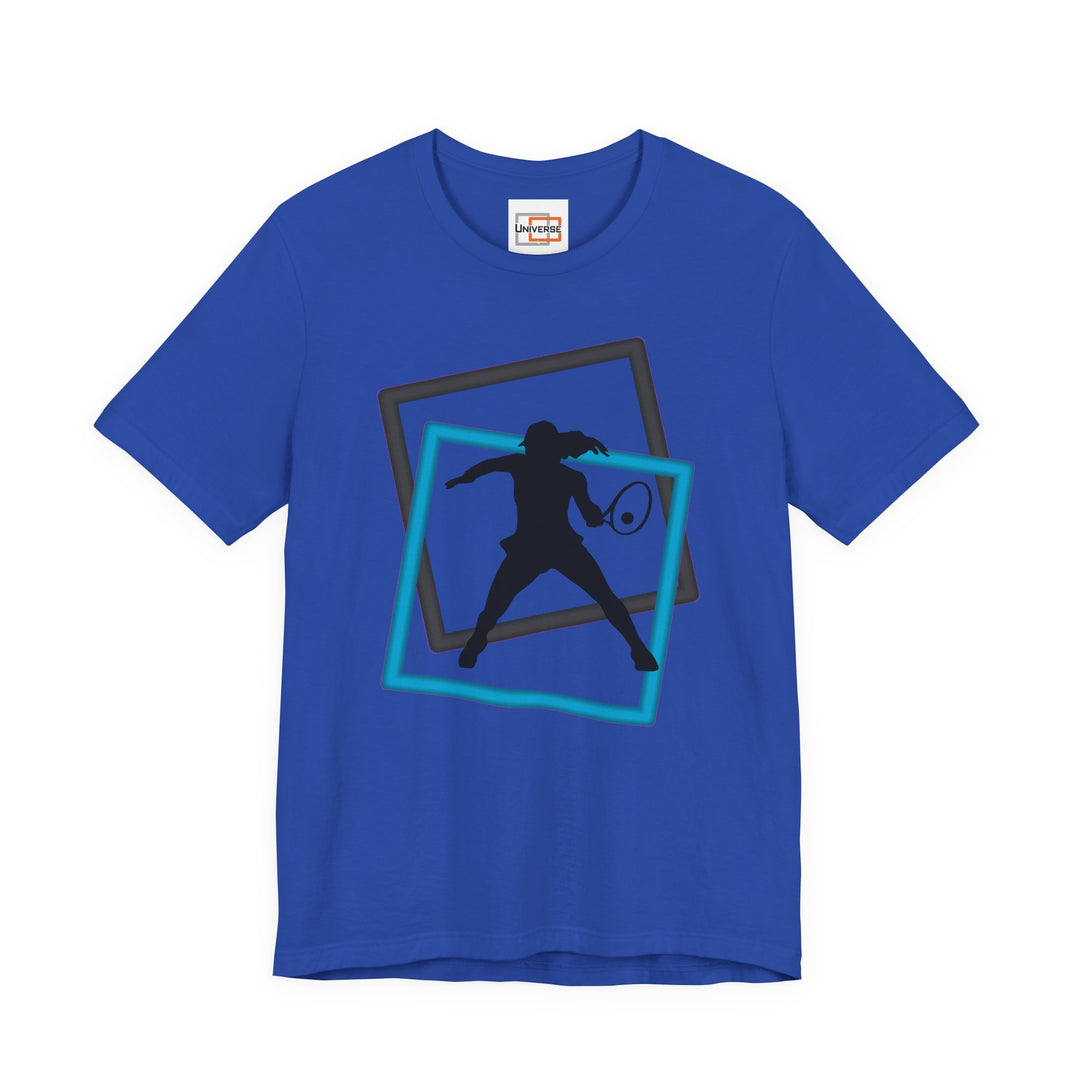 Minimal Tennis Woman Light— Unisex Graphic Tee | Universe