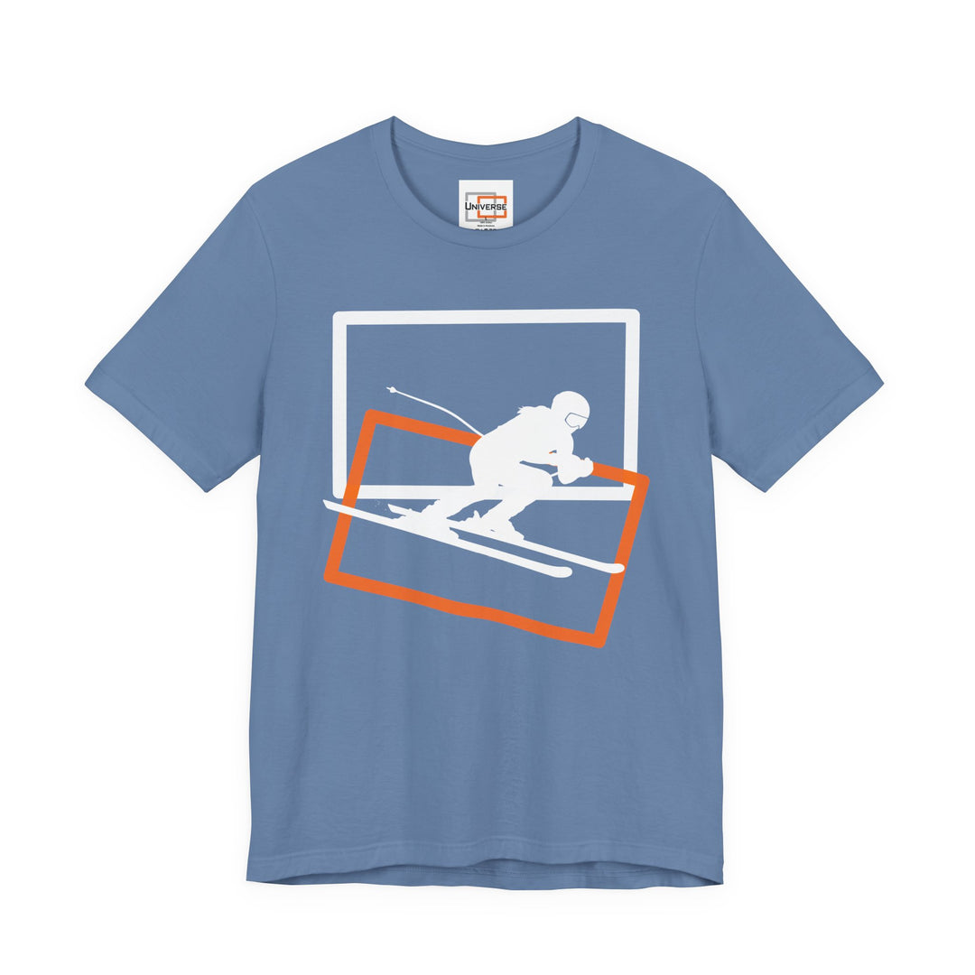 Minimal Speed Skier Dark — Unisex Graphic Tee | Universe
