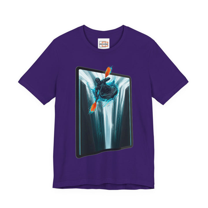 Kayak Waterfall Portal — Unisex Graphic Tee | Universe