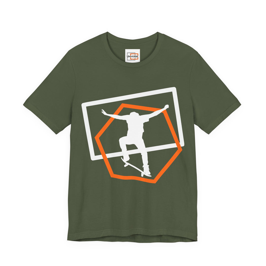 Minimal Skateboarder Ollie Dark — Unisex Graphic Tee | Universe