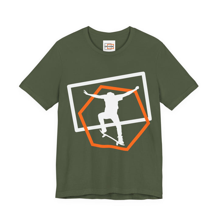 Minimal Skateboarder Ollie Dark — Unisex Graphic Tee | Universe