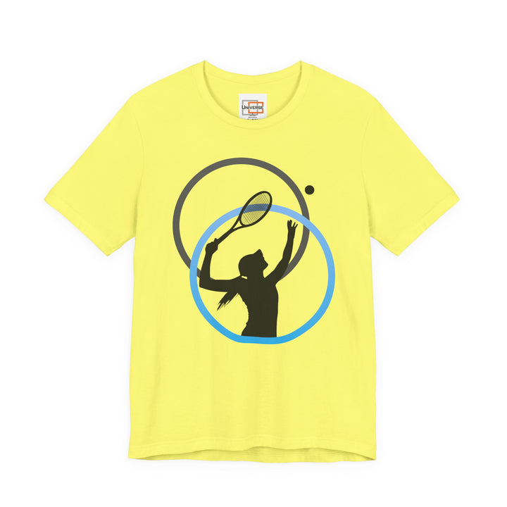 Minimal Tennis Woman Light— Unisex Graphic Tee | Universe