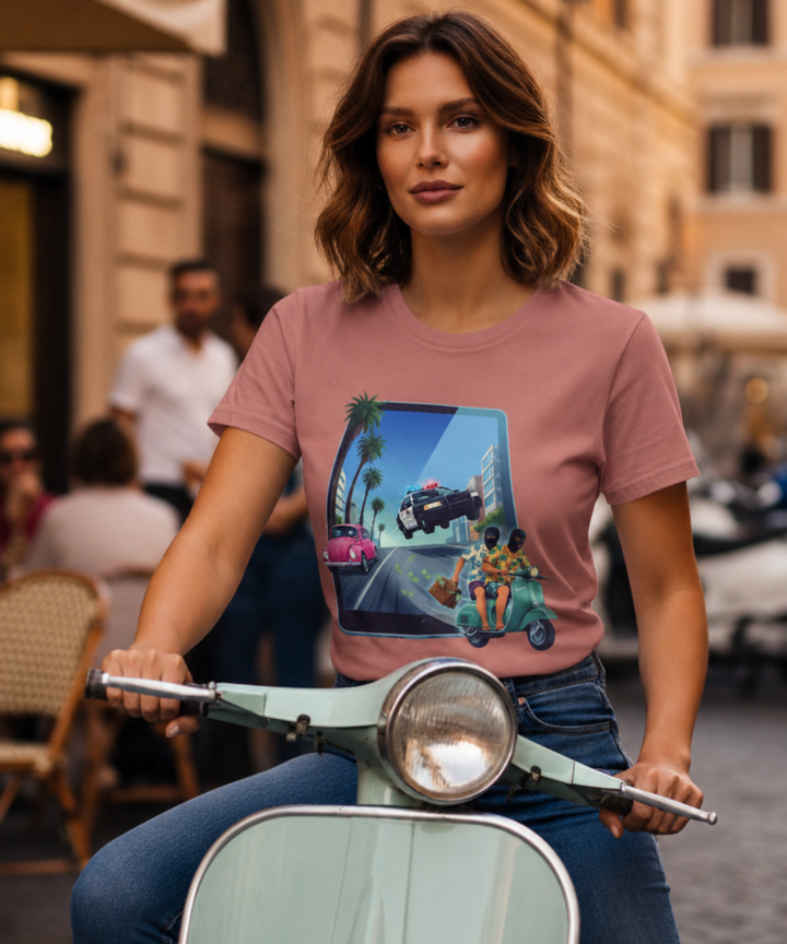 Vespa Heist Portal — Unisex Graphic Tee | Universe
