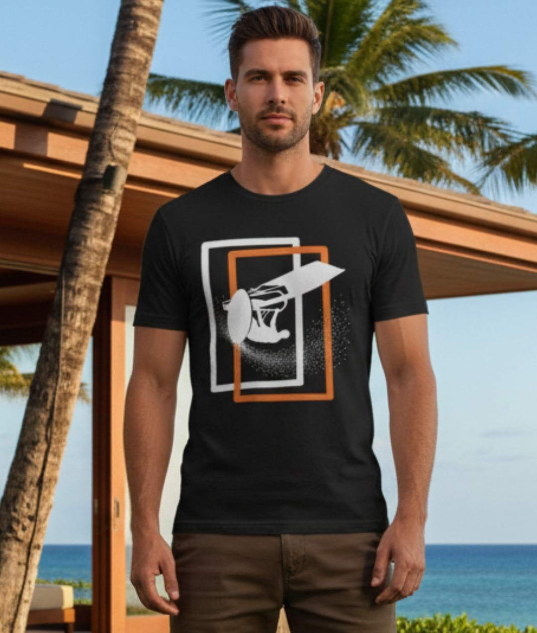 Minimal Windsurfer Dark — Unisex Graphic Tee | Universe