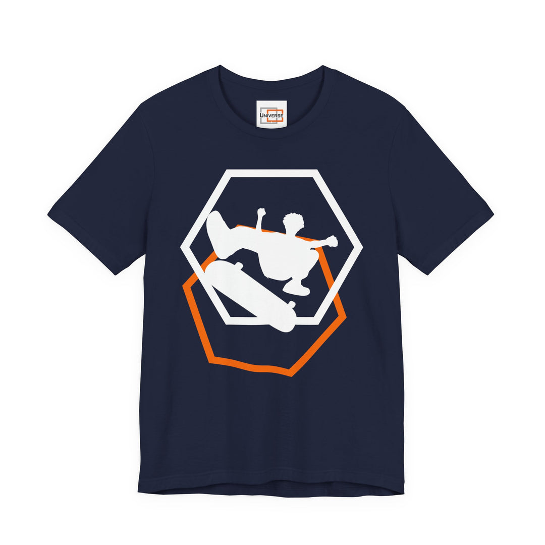 Minimal Skateboarder Dark — Unisex Graphic Tee | Universe