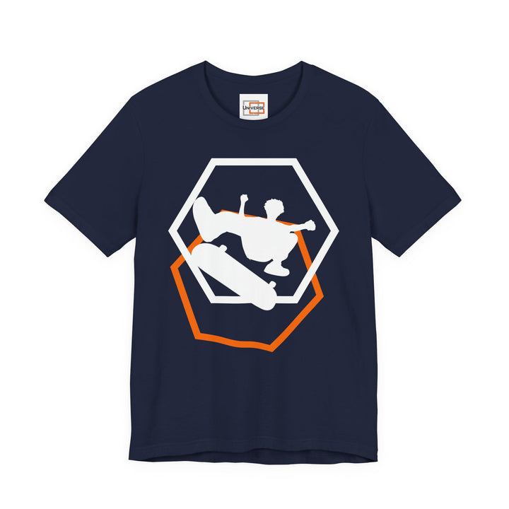 Minimal Skateboarder Dark — Unisex Graphic Tee | Universe