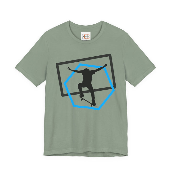 Minimal Skateboarder Ollie Light— Unisex Graphic Tee | Universe
