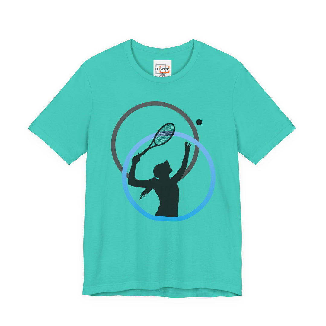 Minimal Tennis Woman Light— Unisex Graphic Tee | Universe