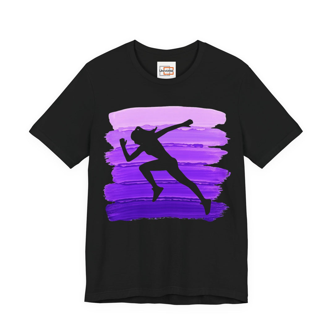 Vintage Sprint Purple Stripes — Unisex Graphic Tee | Universe