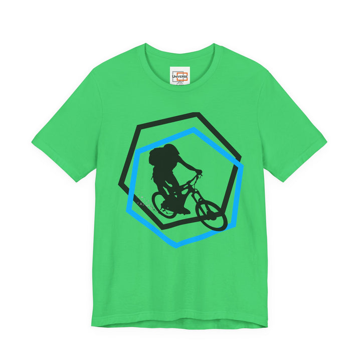 Minimal Mountain Biker Light — Unisex Graphic Tee | Universe