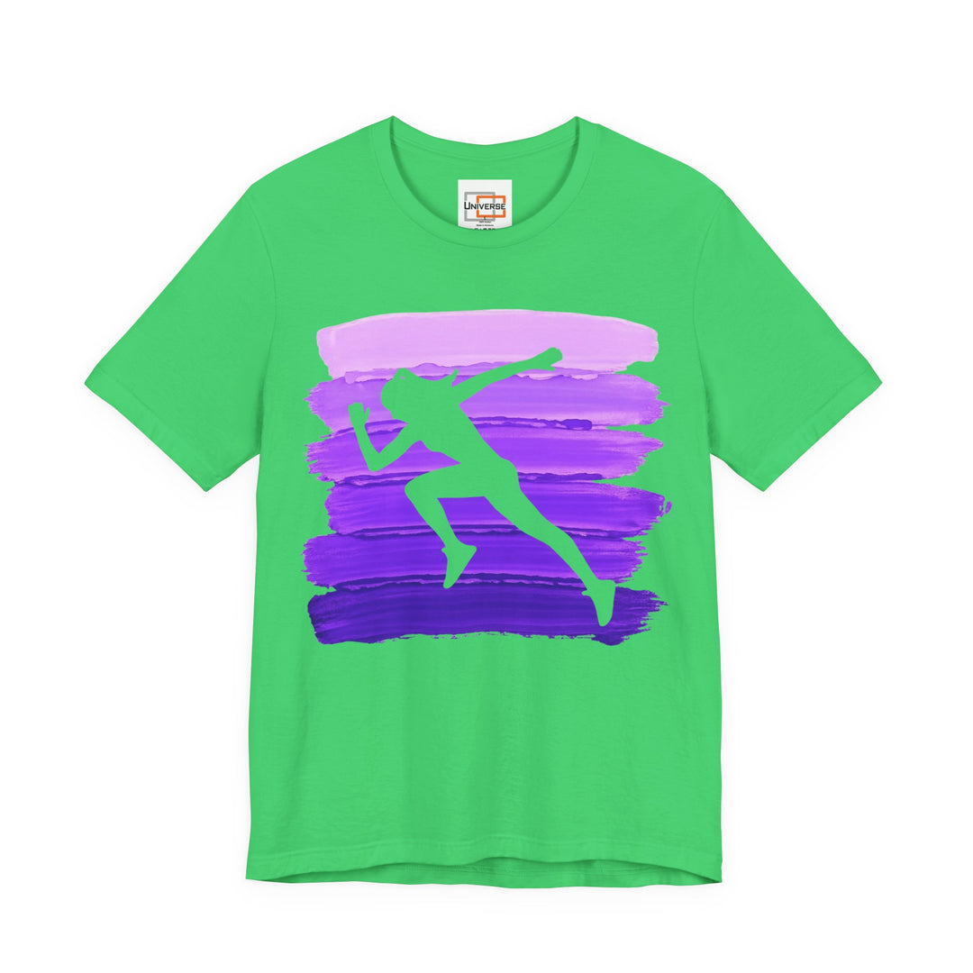 Vintage Sprint Purple Stripes — Unisex Graphic Tee | Universe
