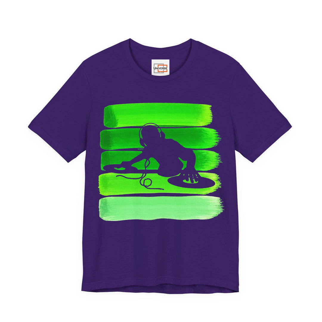 Vintage DJ Green Stripes — Unisex Graphic Tee | Universe