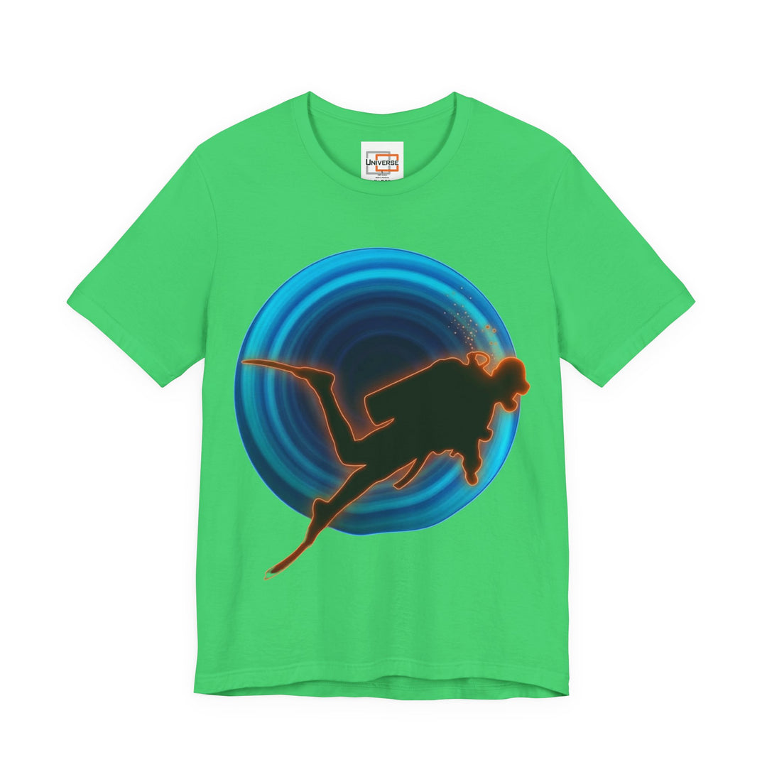 Neon Diver Vortex— Unisex Graphic Tee | Universe