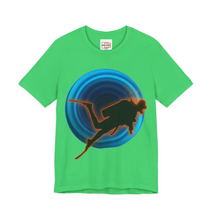 Neon Diver Vortex— Unisex Graphic Tee | Universe