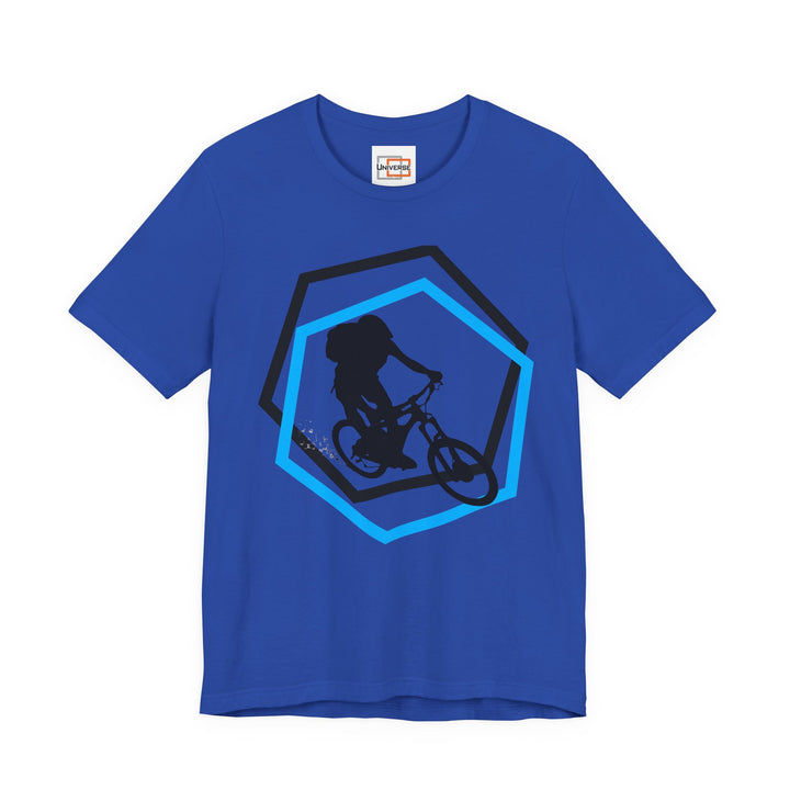 Minimal Mountain Biker Light — Unisex Graphic Tee | Universe