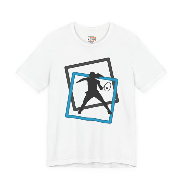Minimal Tennis Woman Light— Unisex Graphic Tee | Universe