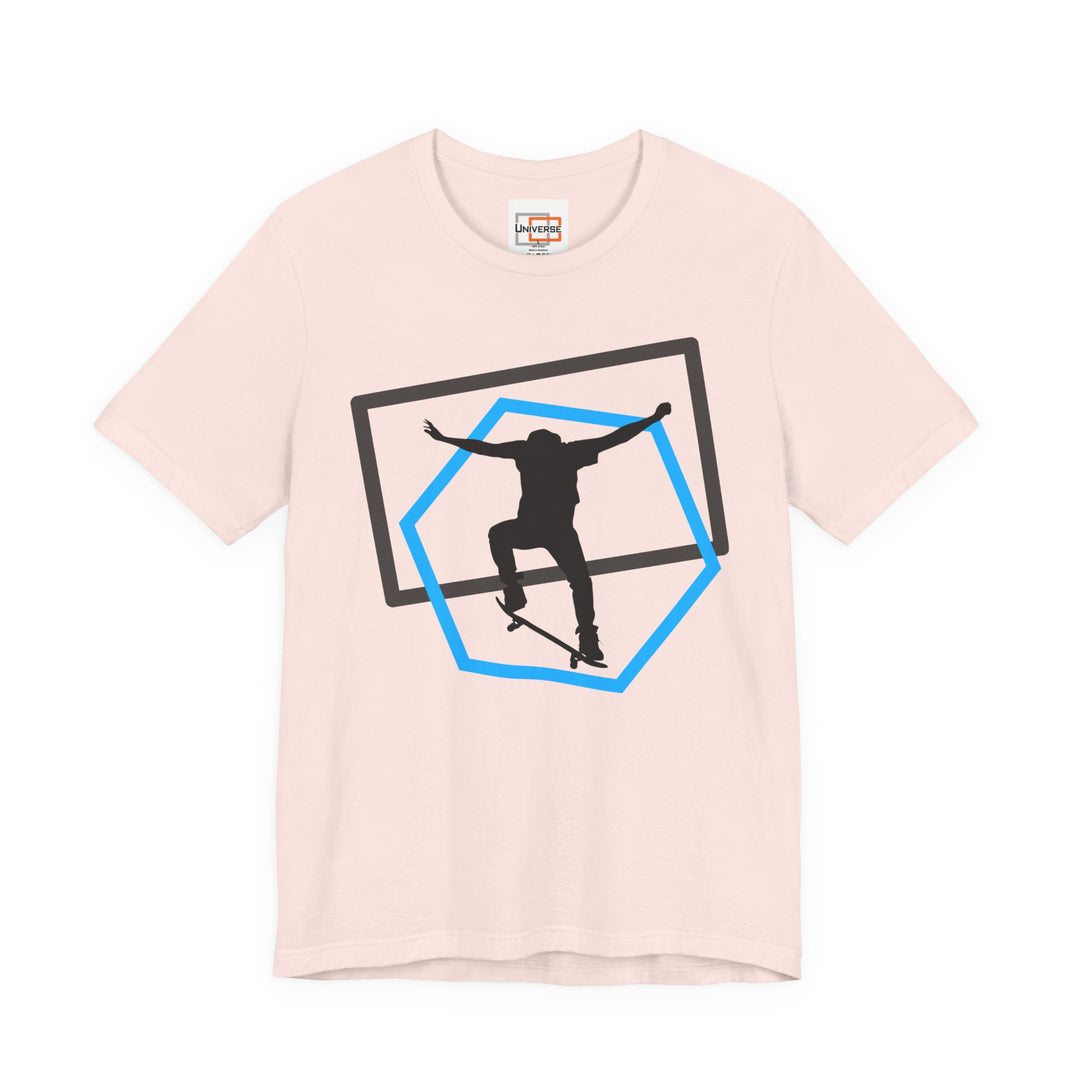 Minimal Skateboarder Ollie Light— Unisex Graphic Tee | Universe