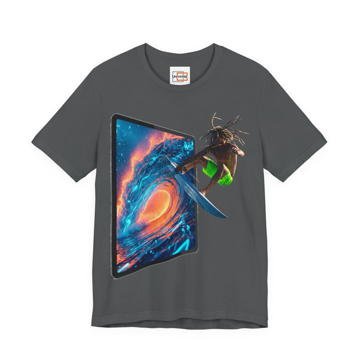 Fire Wave Surfer Portal— Unisex Graphic Tee | Universe