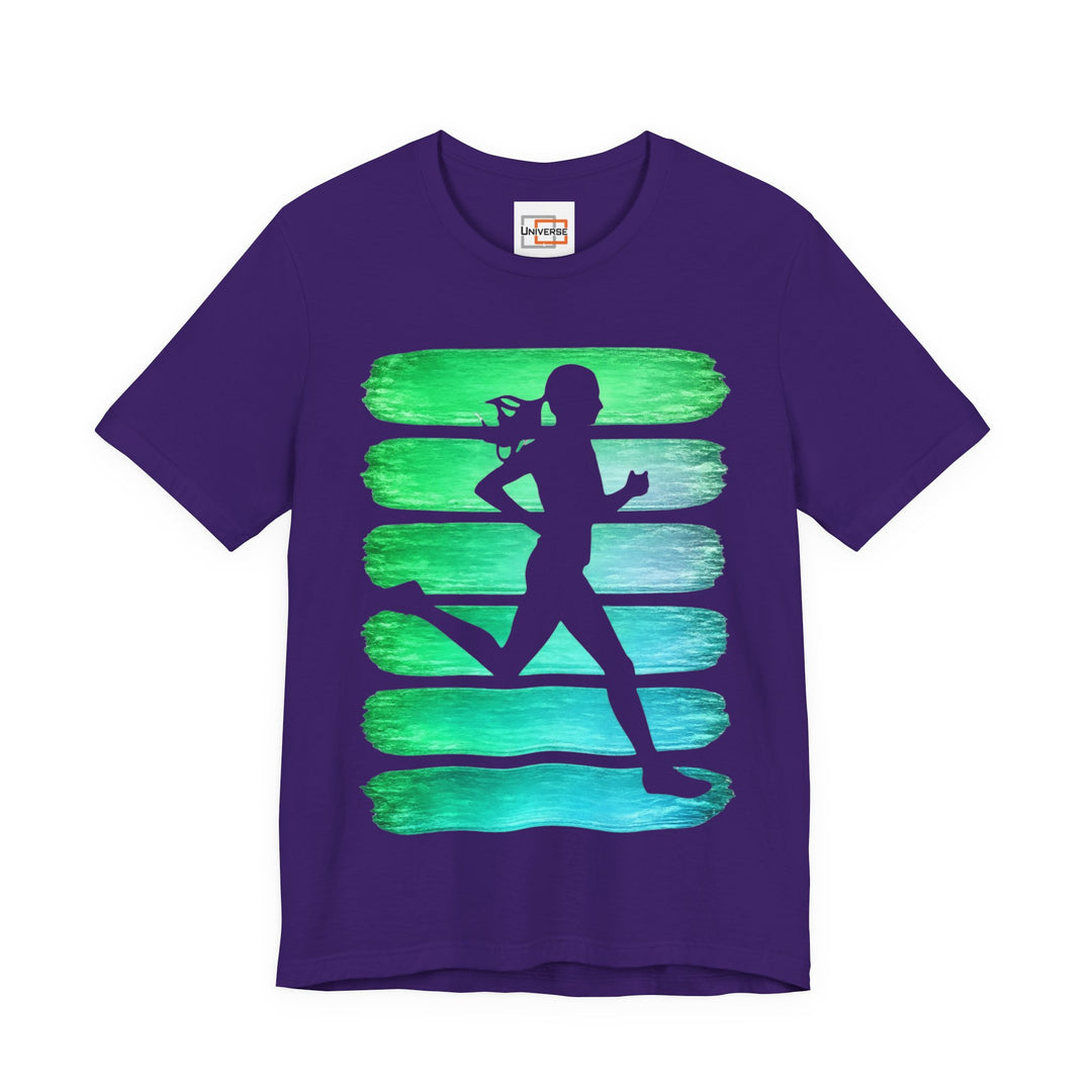 Vintage Runner Green Teal Stripes — Unisex Graphic Tee | Universe