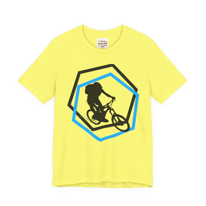 Minimal Mountain Biker Light — Unisex Graphic Tee | Universe