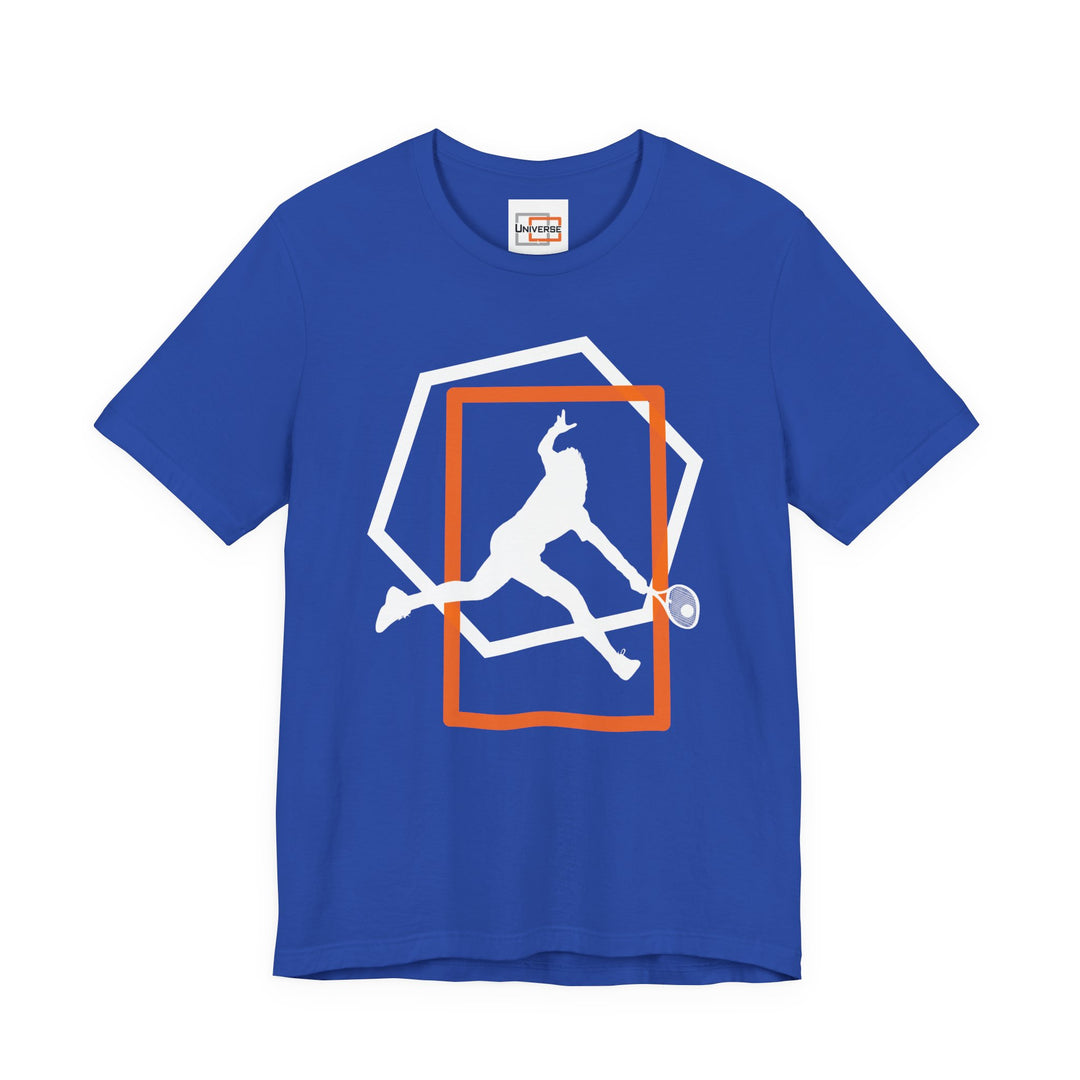 Minimal Tennis Man Dark — Unisex Graphic Tee | Universe