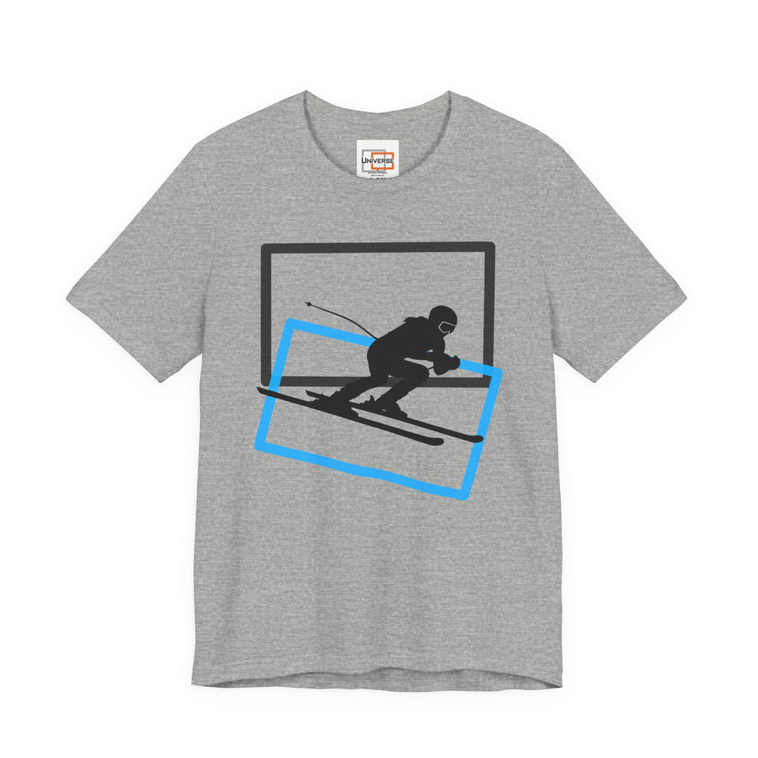 Minimal Downhill Skier Light— Unisex Graphic Tee | Universe