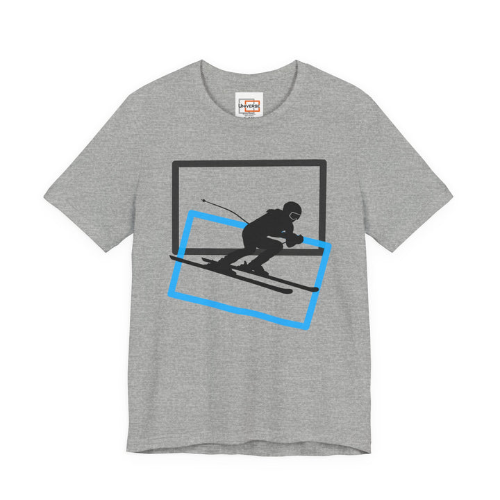Minimal Downhill Skier Light— Unisex Graphic Tee | Universe