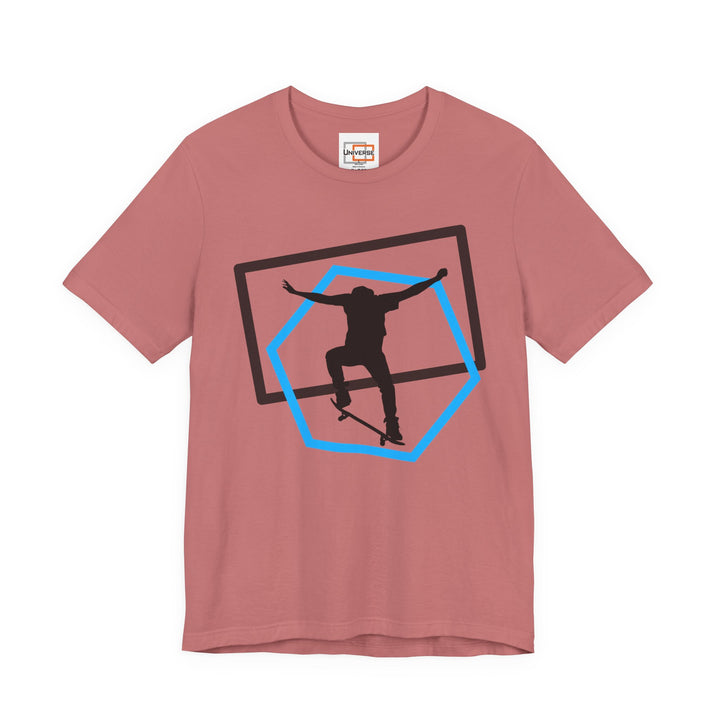 Minimal Skateboarder Ollie Light— Unisex Graphic Tee | Universe