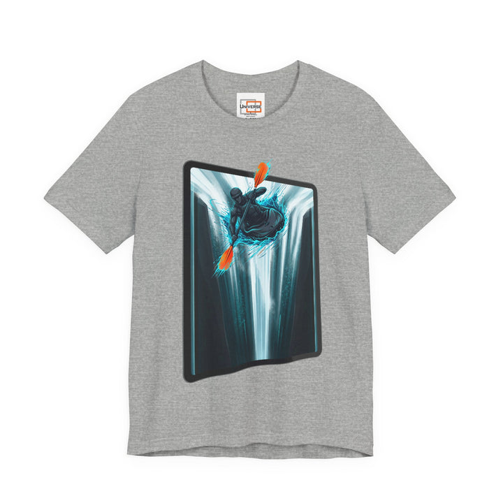 Kayak Waterfall Portal — Unisex Graphic Tee | Universe