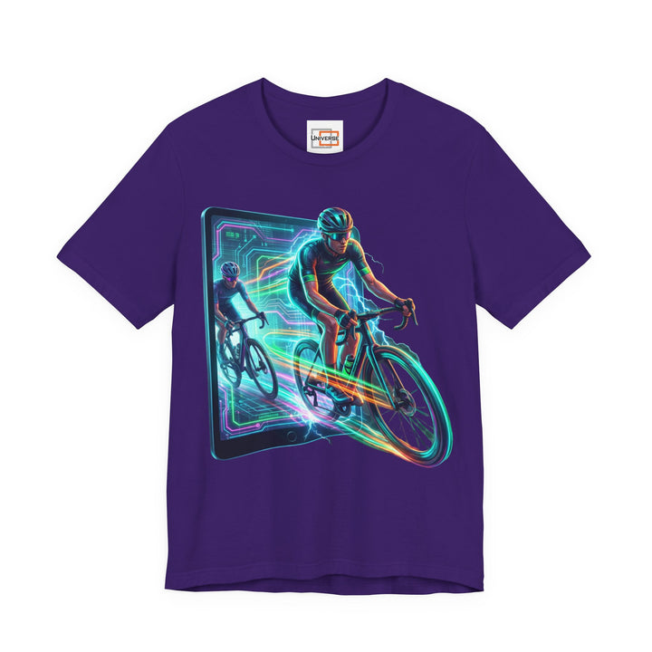 Neon Cyclist Portal— Unisex Graphic Tee | Universe