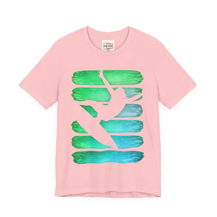 Vintage Surfer Girl Stripes — Unisex Graphic Tee | Universe