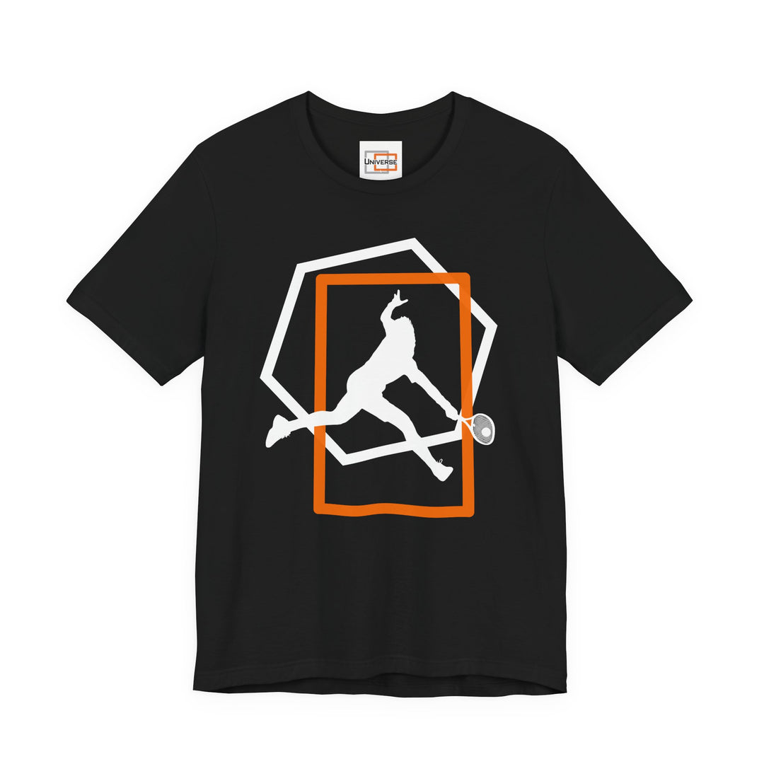 Minimal Tennis Man Dark — Unisex Graphic Tee | Universe