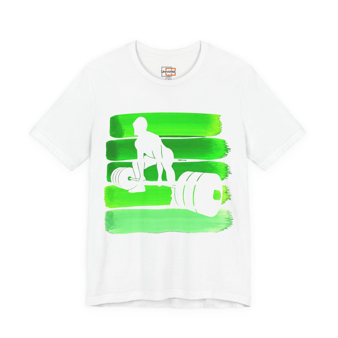 Vintage Deadlift Green Stripes — Unisex Graphic Tee | Universe