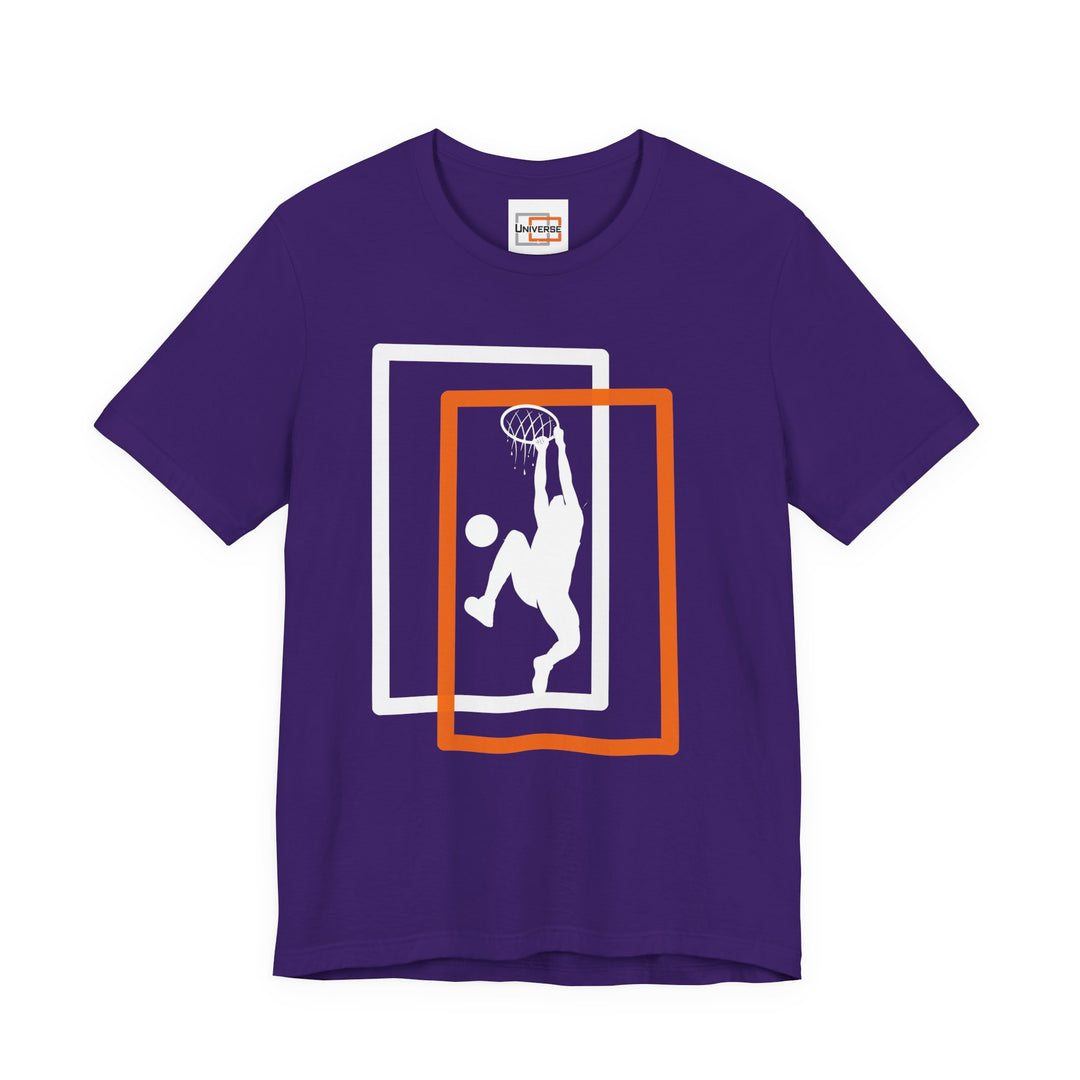 Minimal Basketball Dunk Dark — Unisex Graphic Tee | Universe