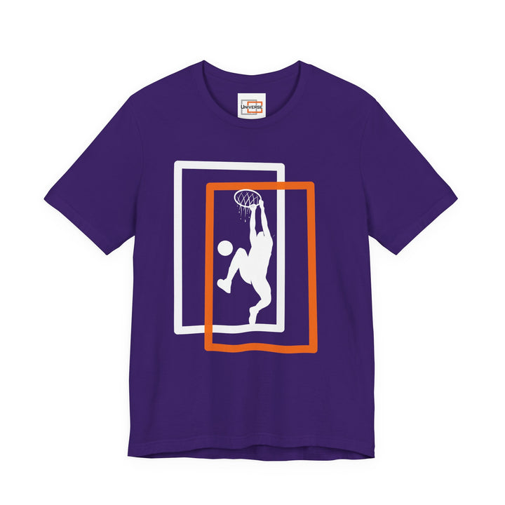 Minimal Basketball Dunk Dark — Unisex Graphic Tee | Universe