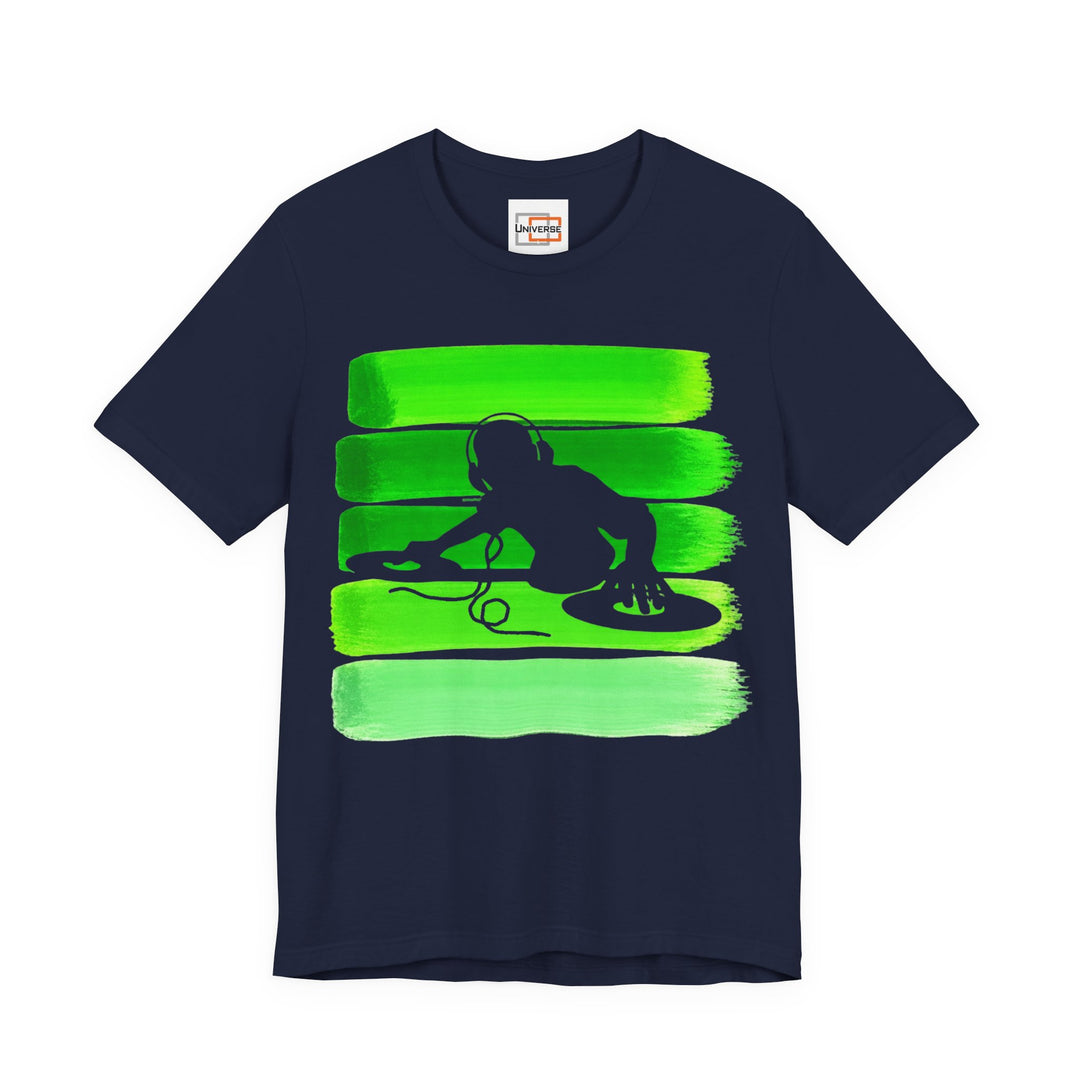Vintage DJ Green Stripes — Unisex Graphic Tee | Universe