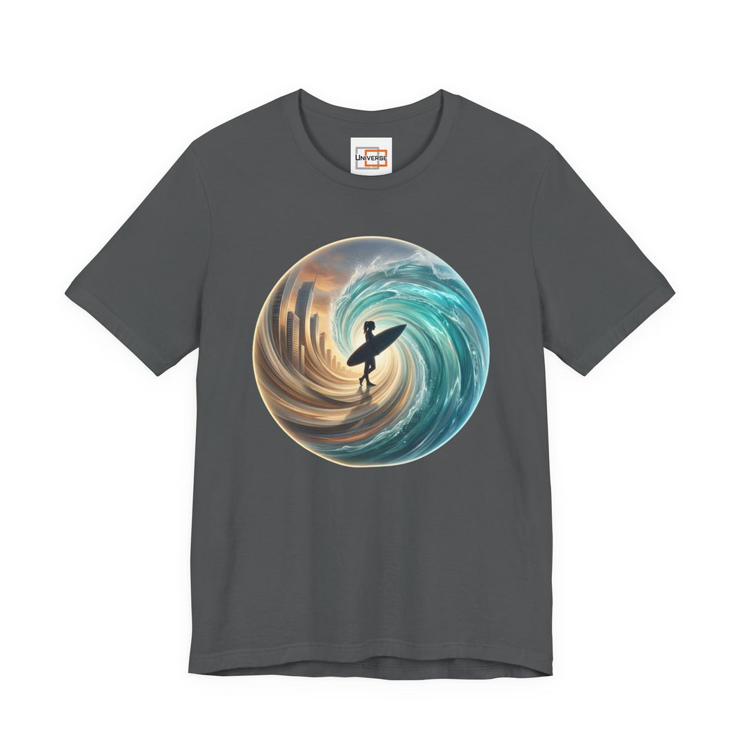 City Wave Surfer Vortex — Unisex Graphic Tee | Universe
