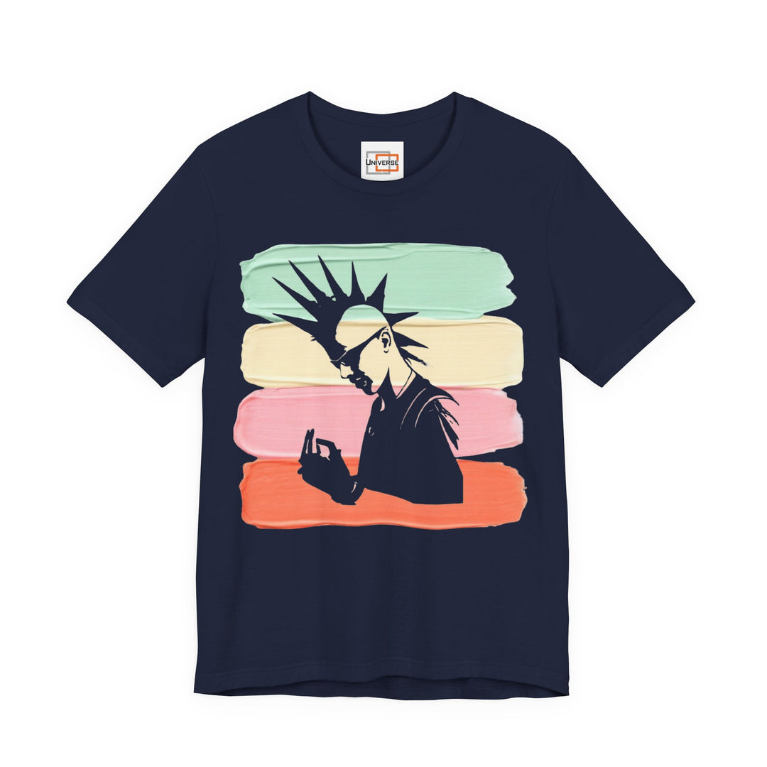 Vintage Punk Pastel Stripes — Unisex Graphic Tee | Universe