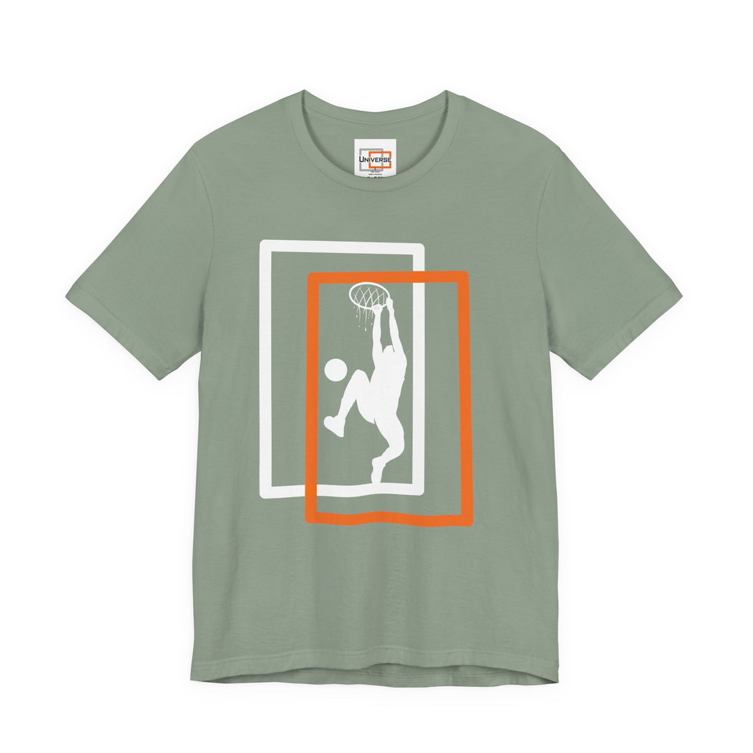 Minimal Basketball Dunk Dark — Unisex Graphic Tee | Universe