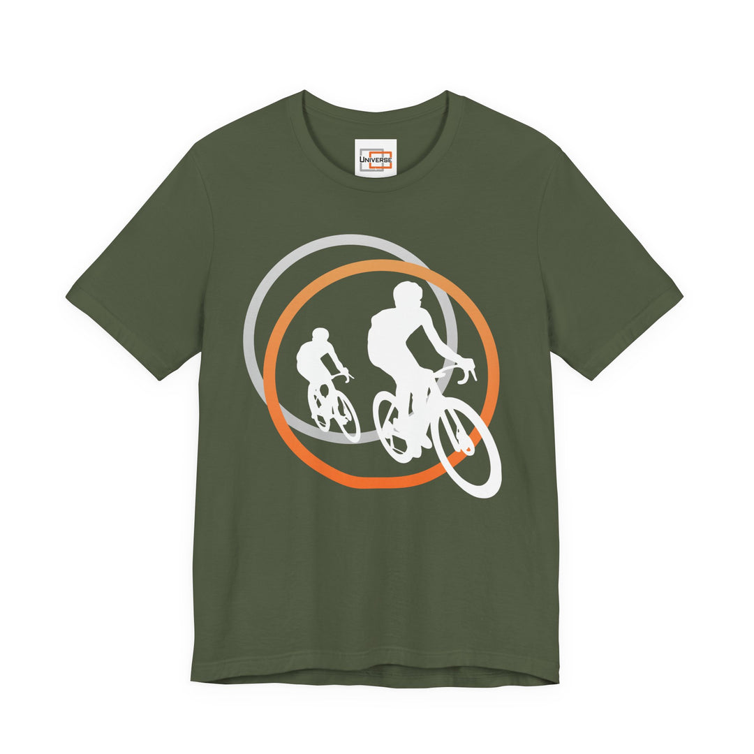 Minimal Cyclists Dark— Unisex Graphic Tee | Universe