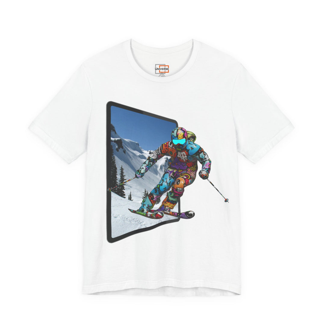 Graffiti Skier Portal — Unisex Graphic Tee | Universe