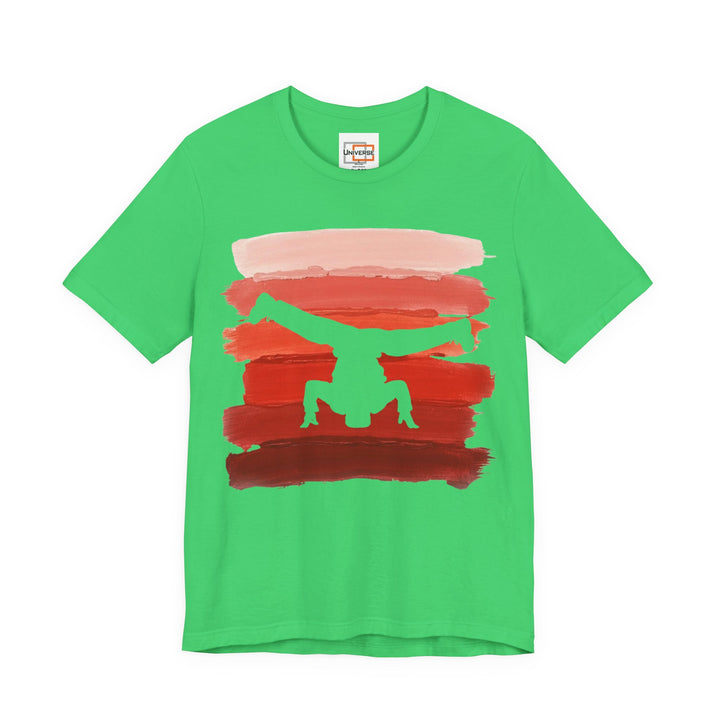 Vintage Breakdancer Red Stripes — Unisex Graphic Tee | Universe